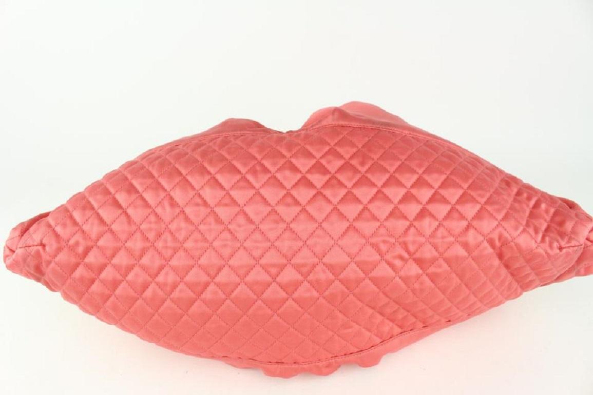 Chanel XL Pink Quilted Satin Hobo Chain Bag 1025c19 4