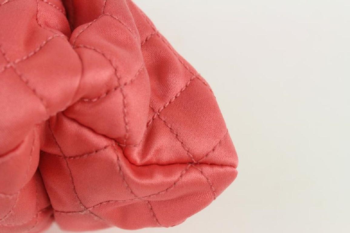 Chanel XL Pink Quilted Satin Hobo Chain Bag 1025c19 5