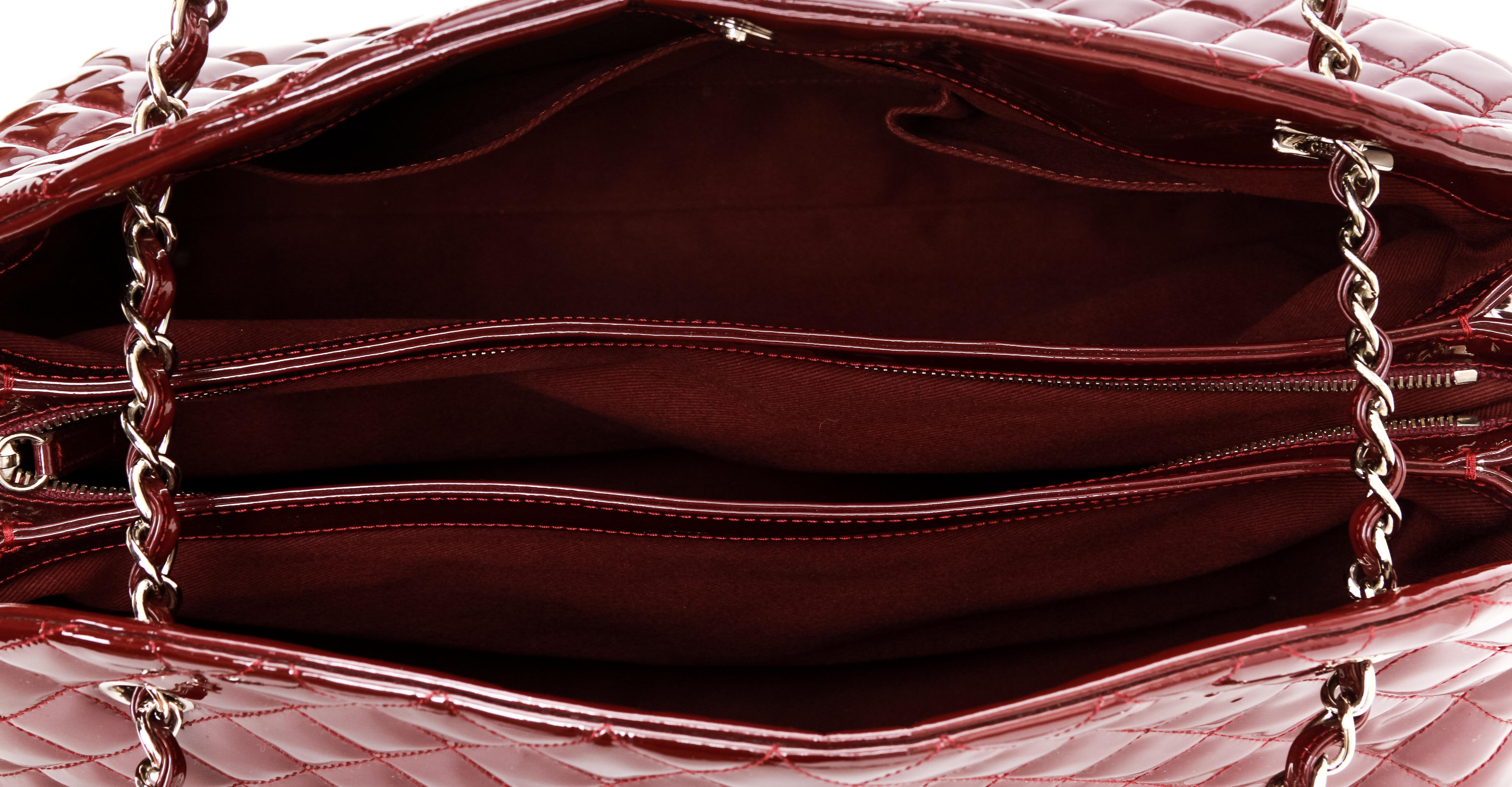 Chanel XXL Burgundy Patent Mademoiselle For Sale 2