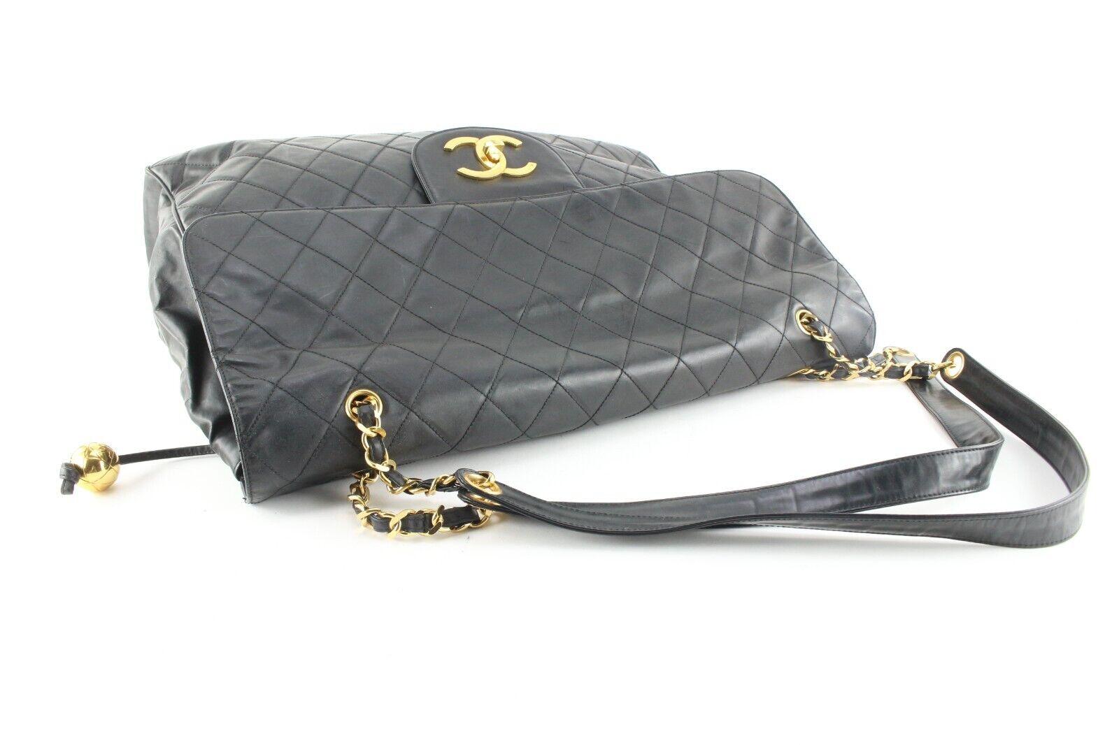 Chanel XXL Quilted Vinyl Classic Flap 24k GHW XL Maxi Jumbo 2CC516K For Sale 5