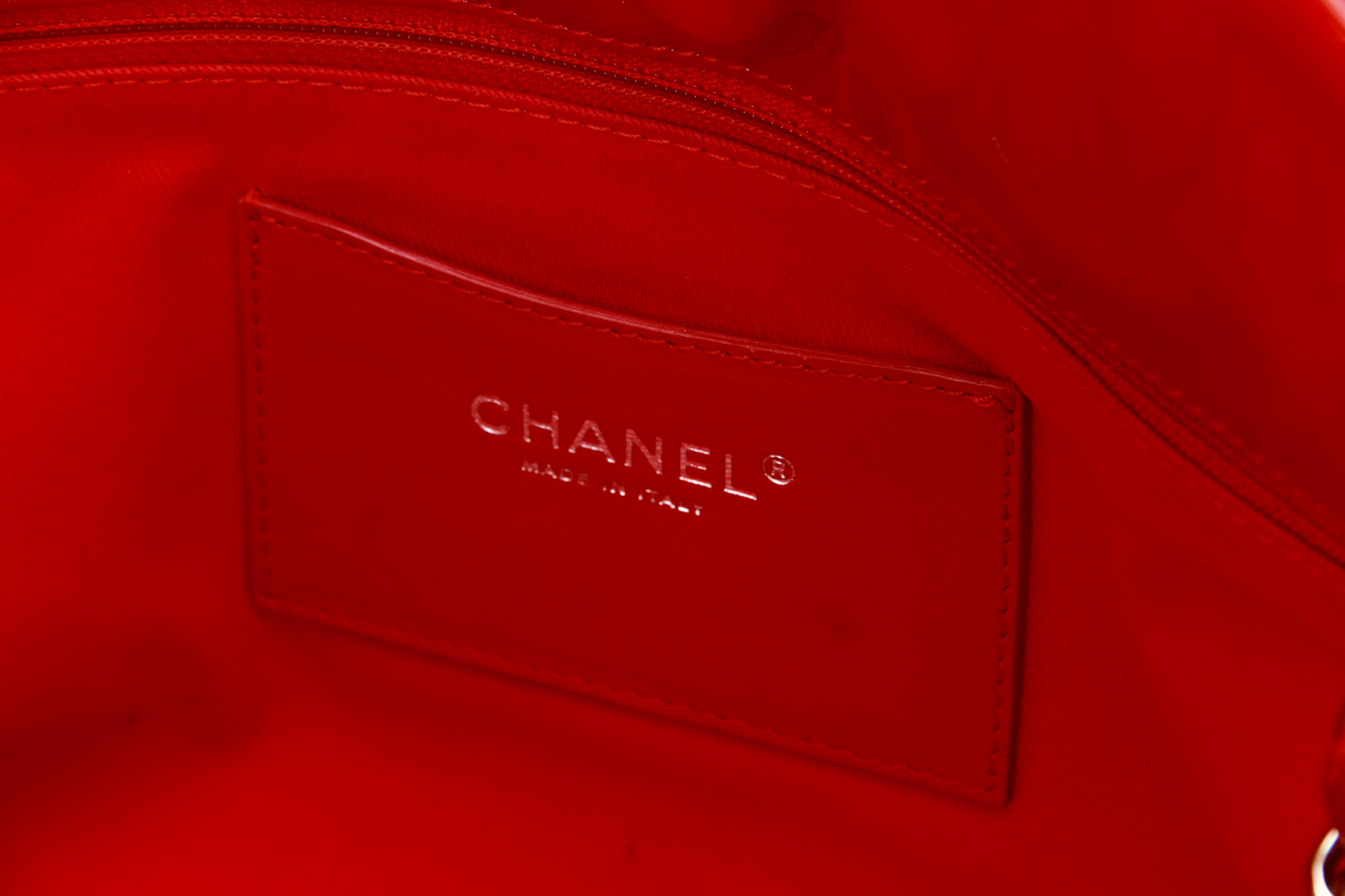 Chanel XXL Red Patent Mademoiselle Bag For Sale 6