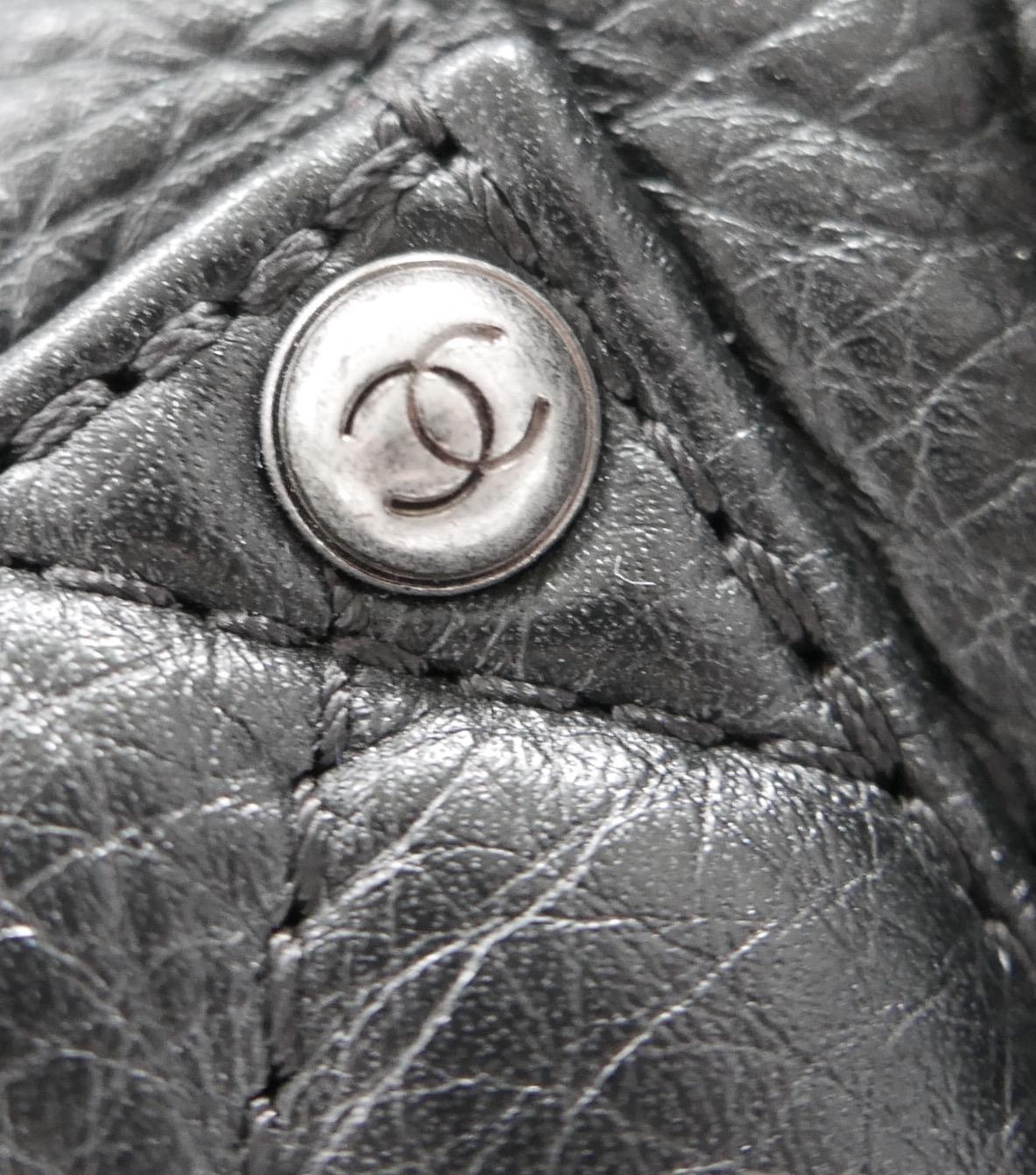 Chanel XXL Travel Flap Bag Black Caviar Leather For Sale 4