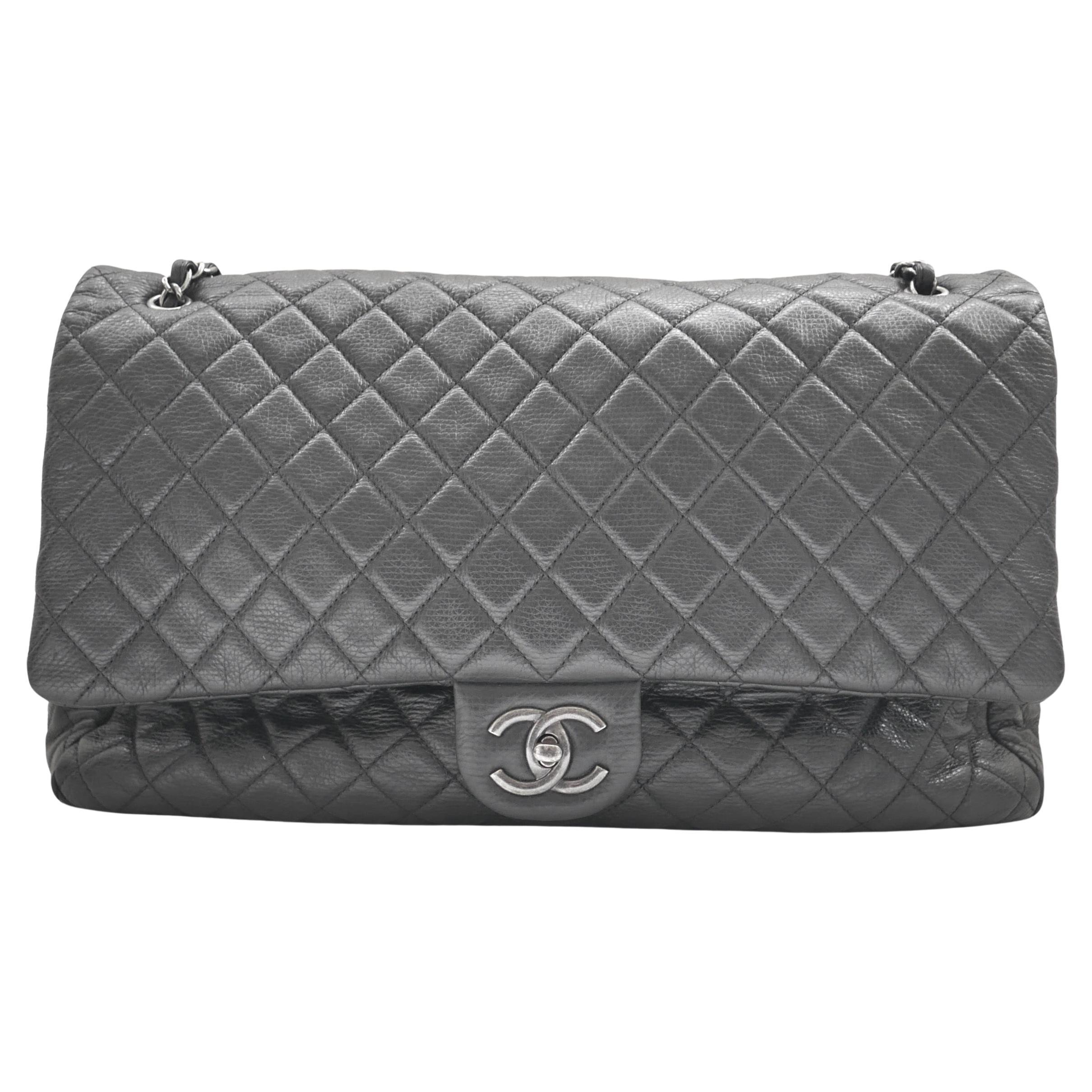 Chanel XXL Travel Flap Bag Black Caviar Leather