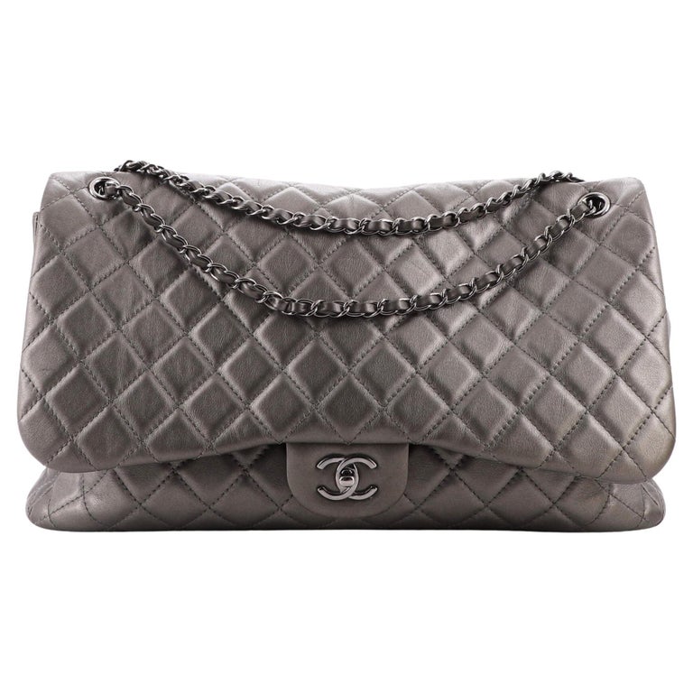 Chanel Black Quilted Matte Caviar Leather Globe Trotter Vanity