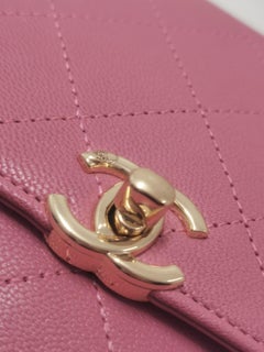 Chanel Y2K Quilted Mini Crossbody Half Moon Crossbody Sling Bag – Pink Leather