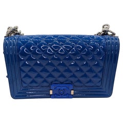 Chanel Y2K Quilted Old Medium Royal Blue Shoulder Bag