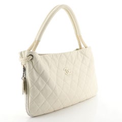 Chanel Yacht Expandable Zipper Hobo Quilted Goatskin East West