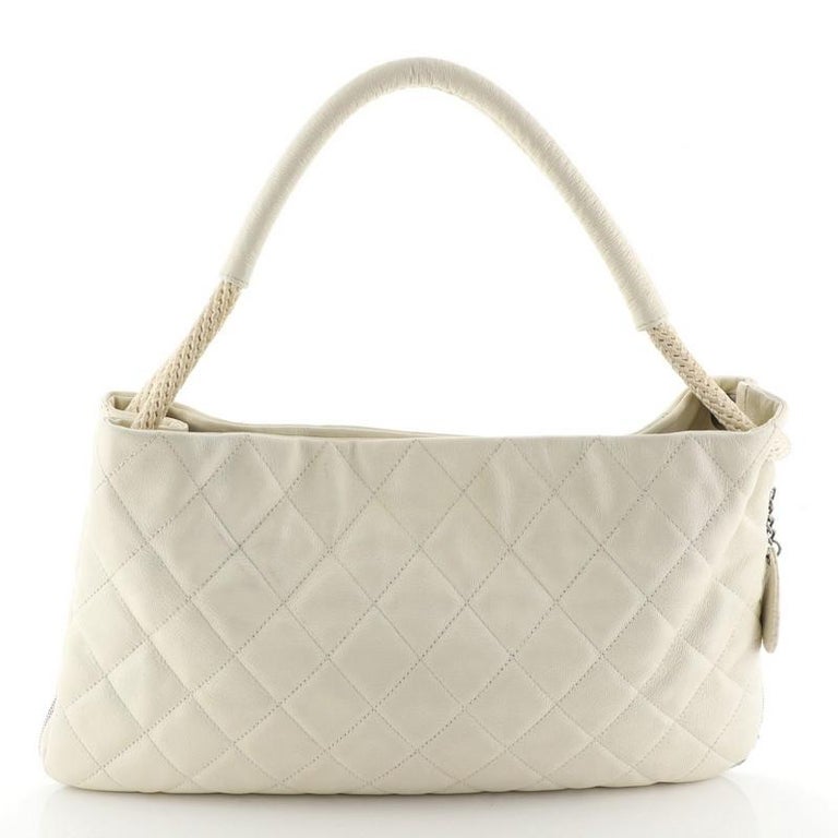 Chanel Yacht Expandable Zipper Hobo Quilted Goatskin East West at 1stDibs