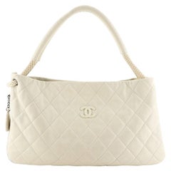 Chanel Yacht Expandable Zipper Hobo Quilted Goatskin East West