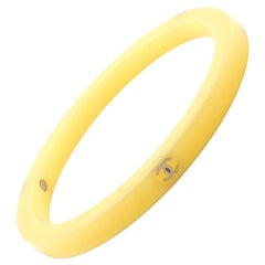 Chanel Yellow Acrylic CC Bangle Bracelet