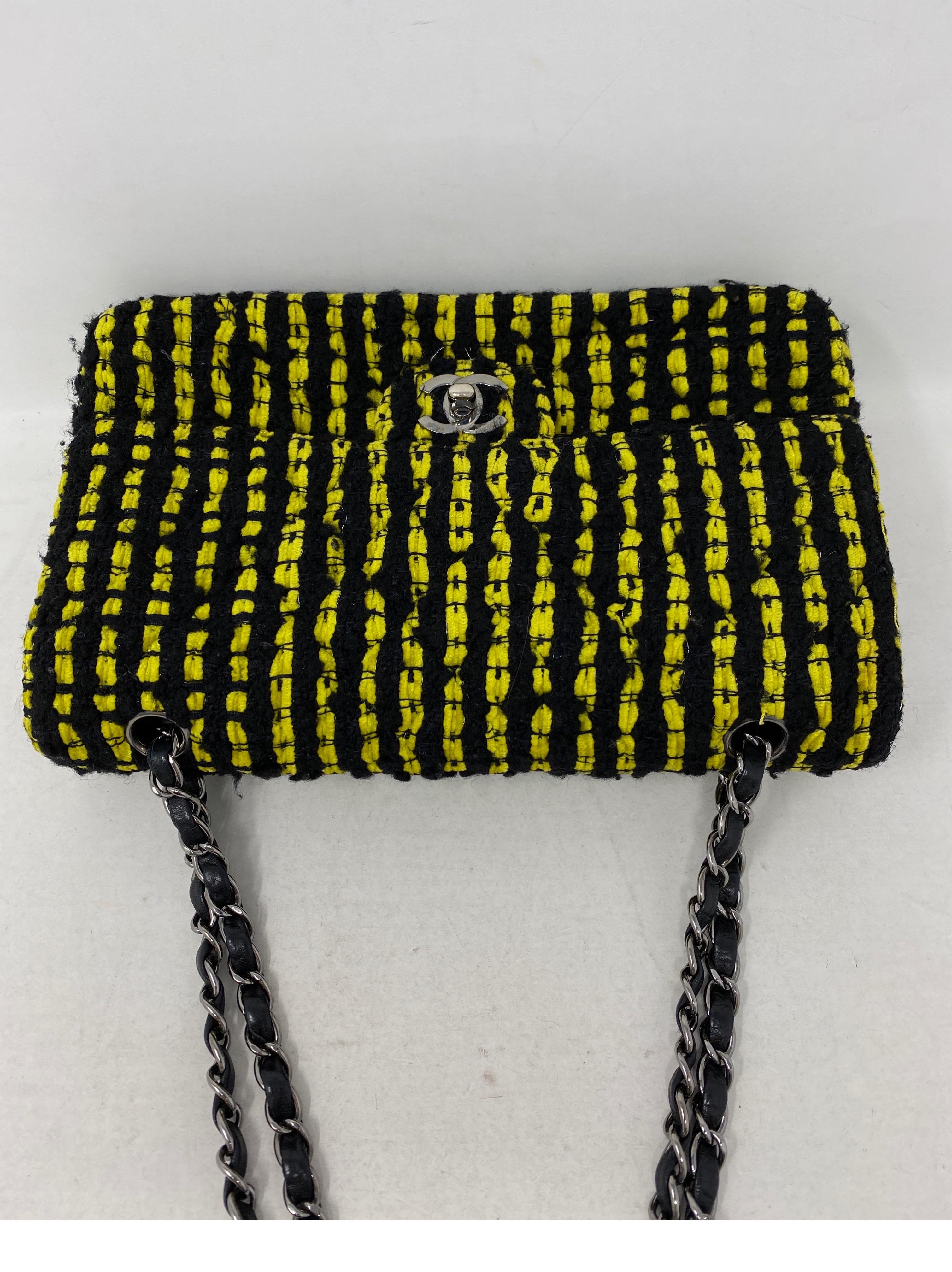 Chanel Yellow and Black Tweed Bag 6
