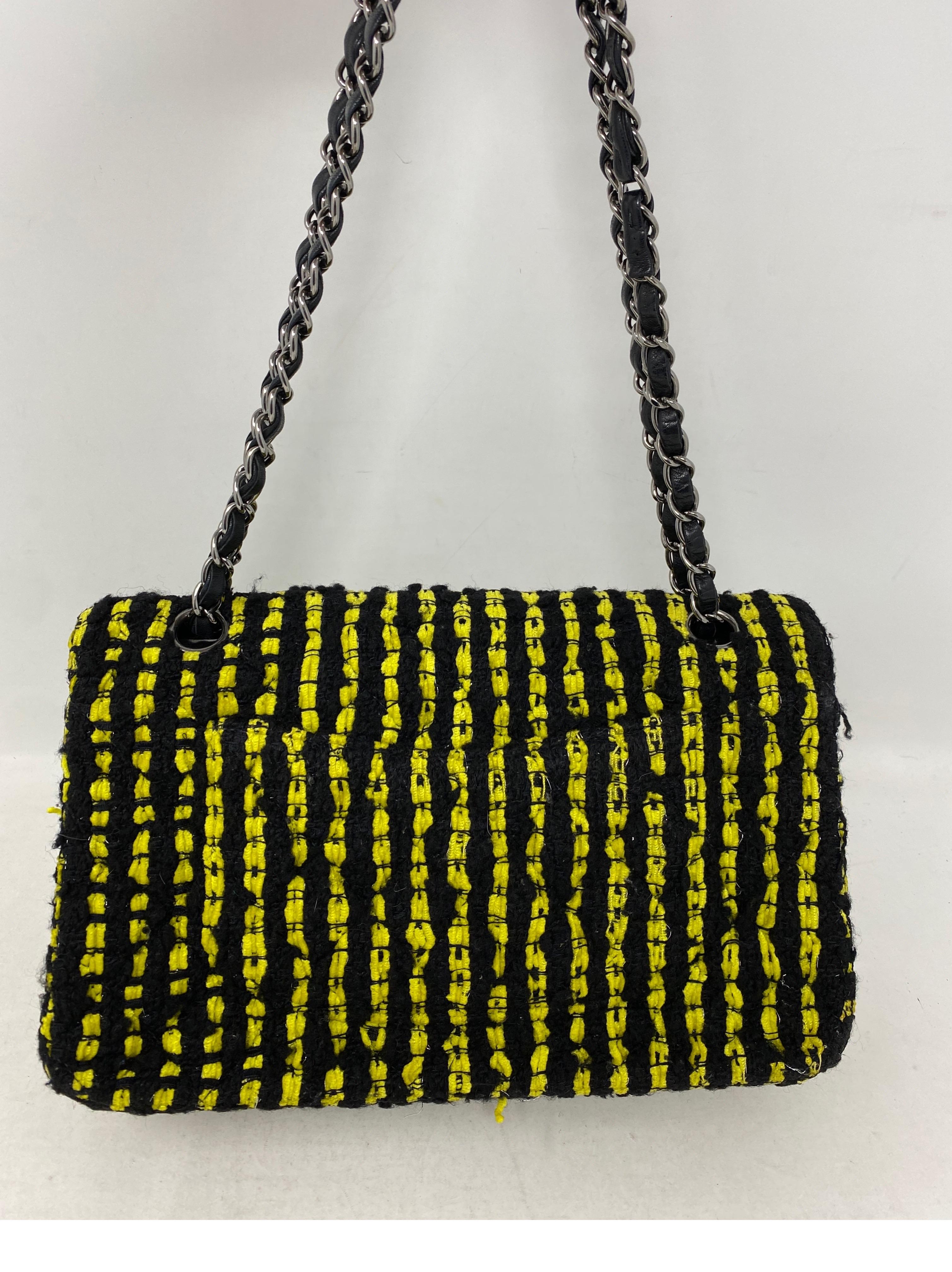 Chanel Yellow and Black Tweed Bag 7