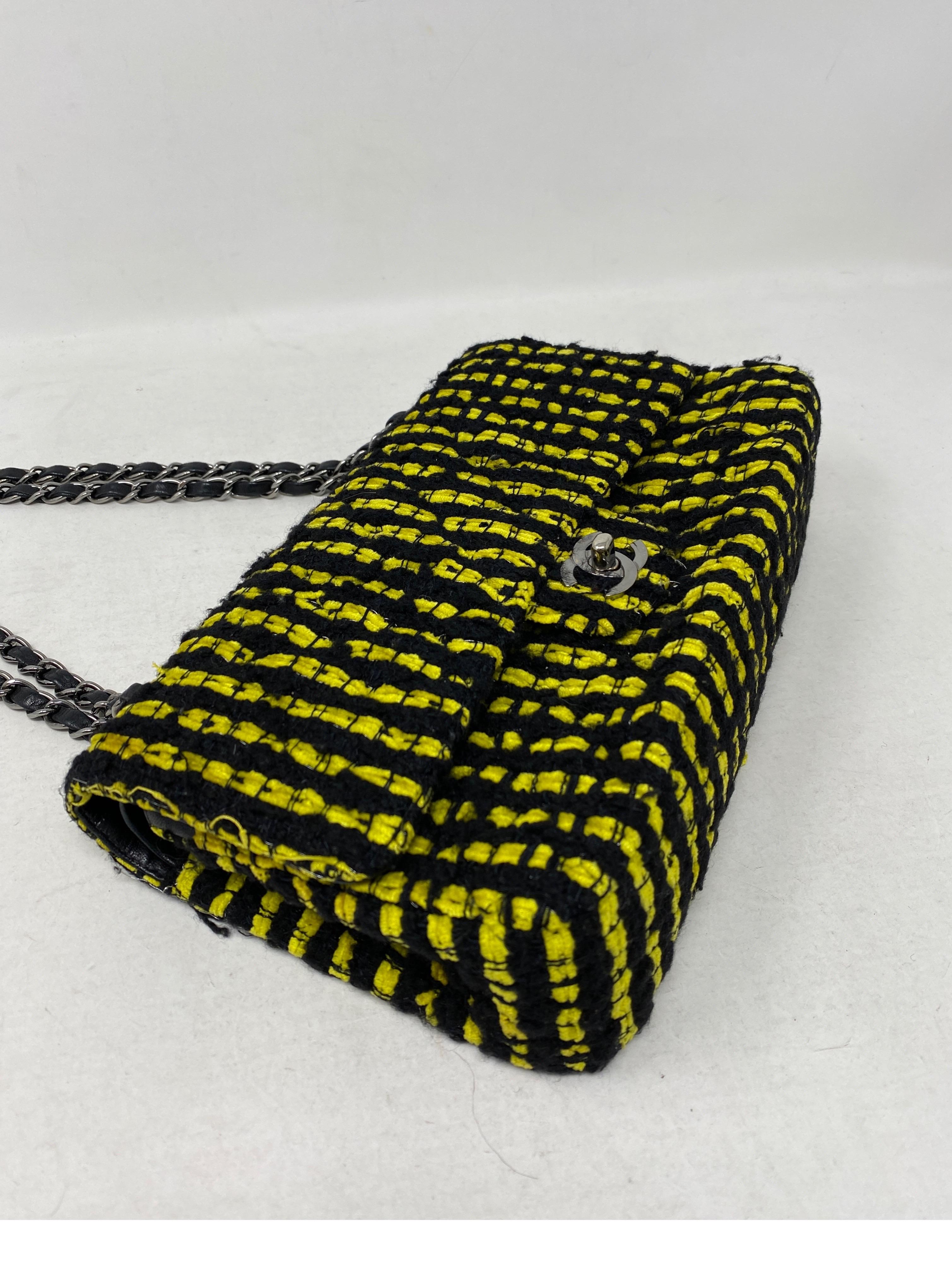 Chanel Yellow and Black Tweed Bag 9