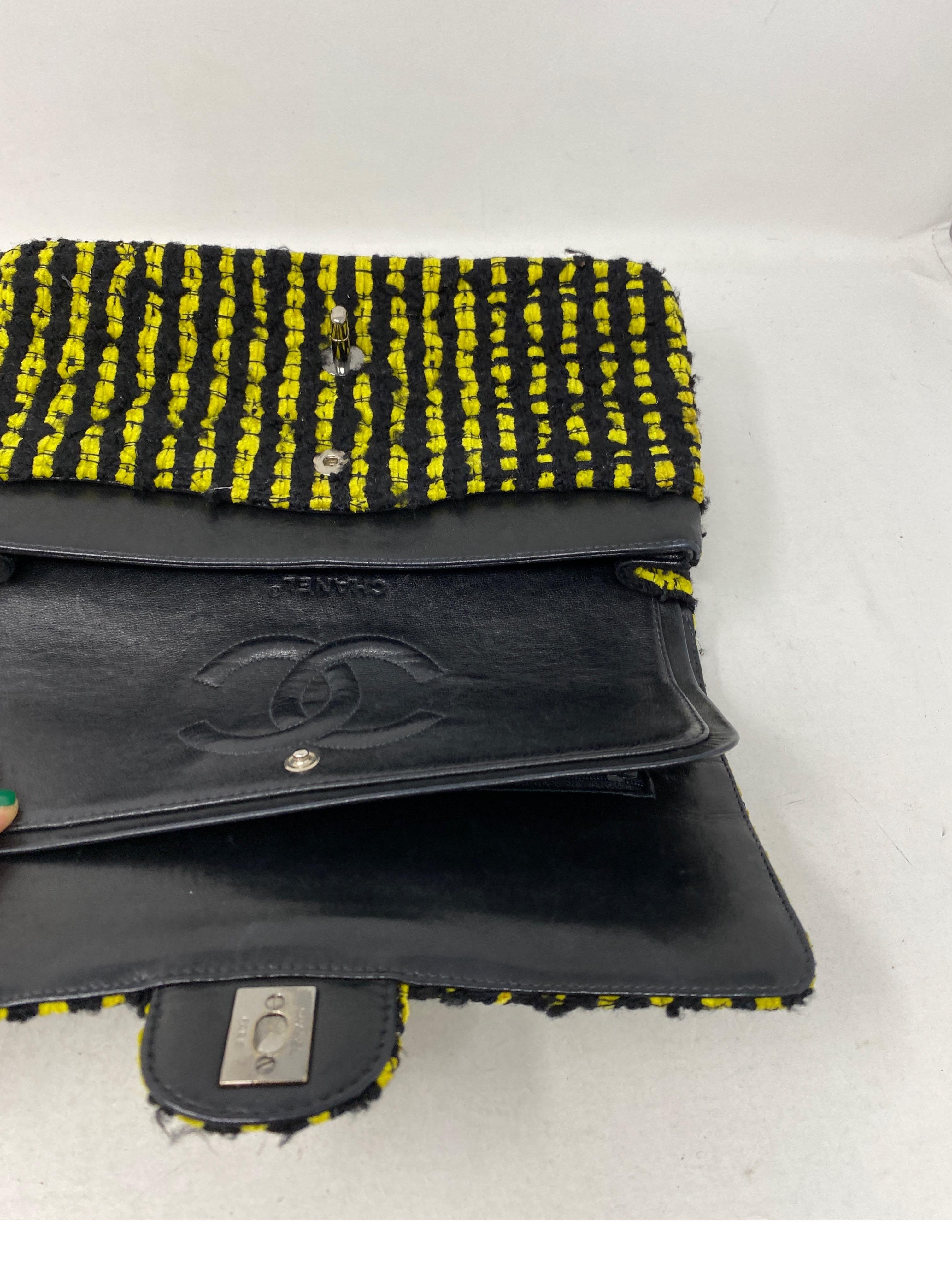 Chanel Yellow and Black Tweed Bag 12
