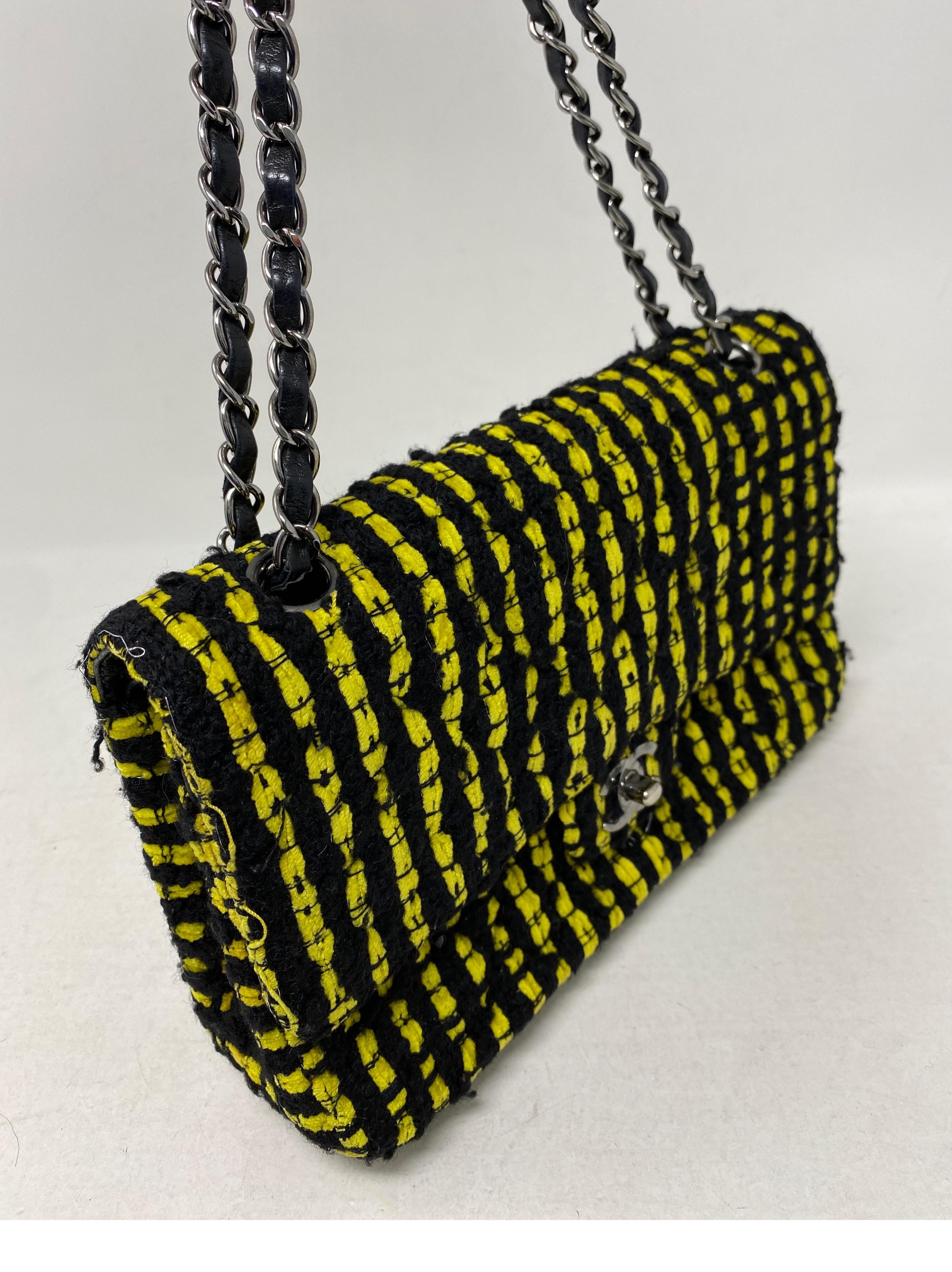 Chanel Yellow and Black Tweed Bag 1
