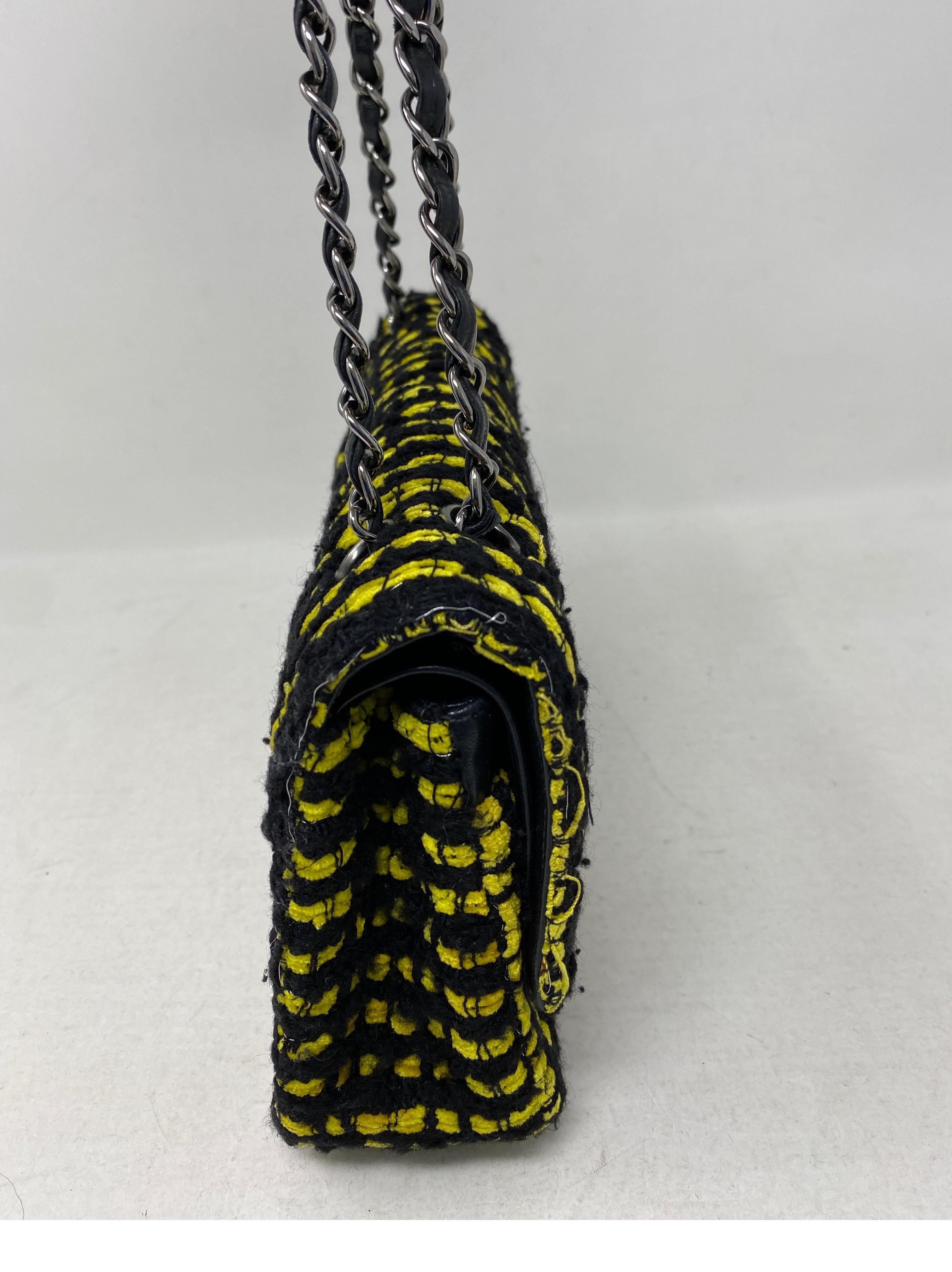 Chanel Yellow and Black Tweed Bag 2