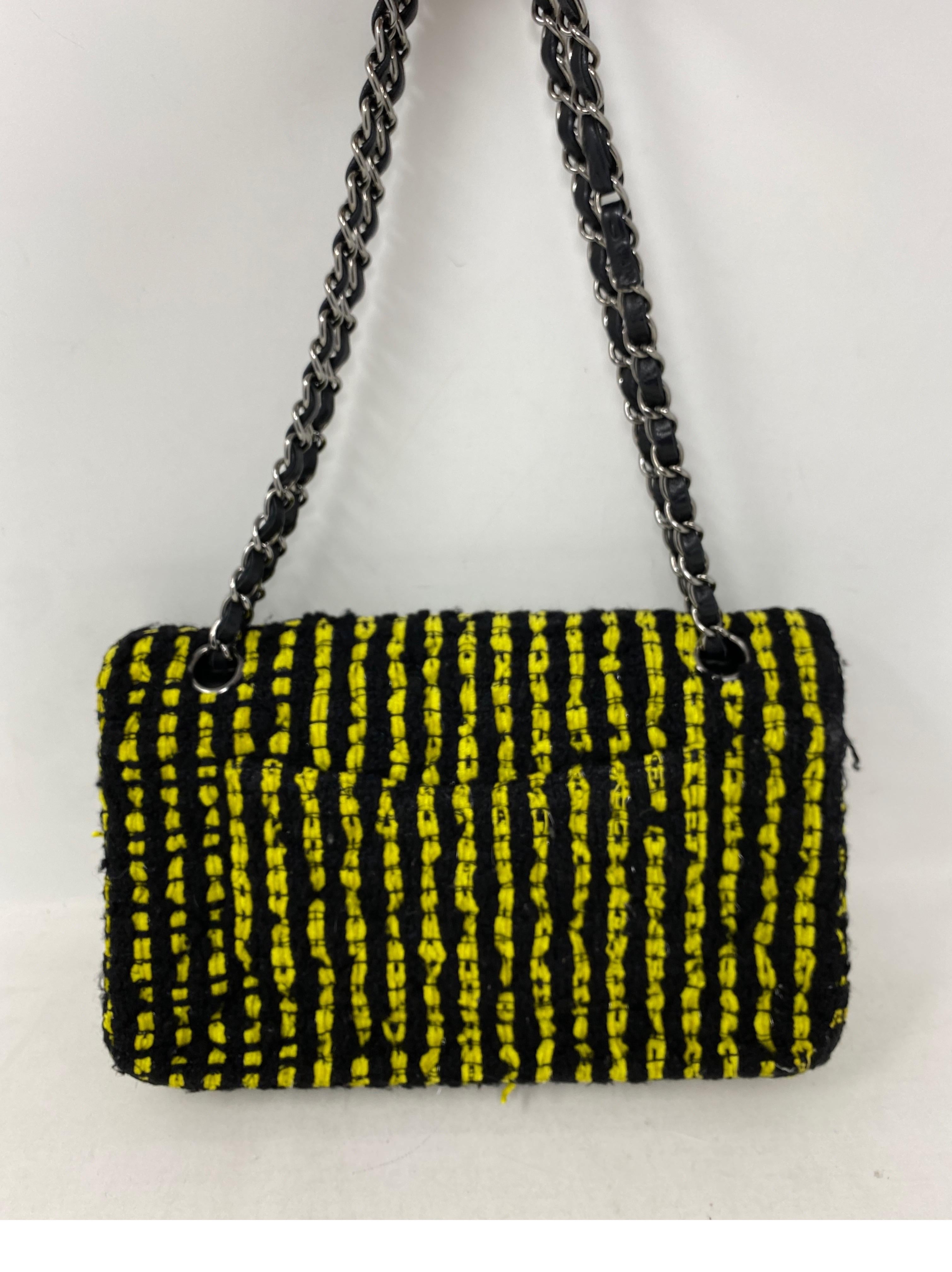 Chanel Yellow and Black Tweed Bag 4