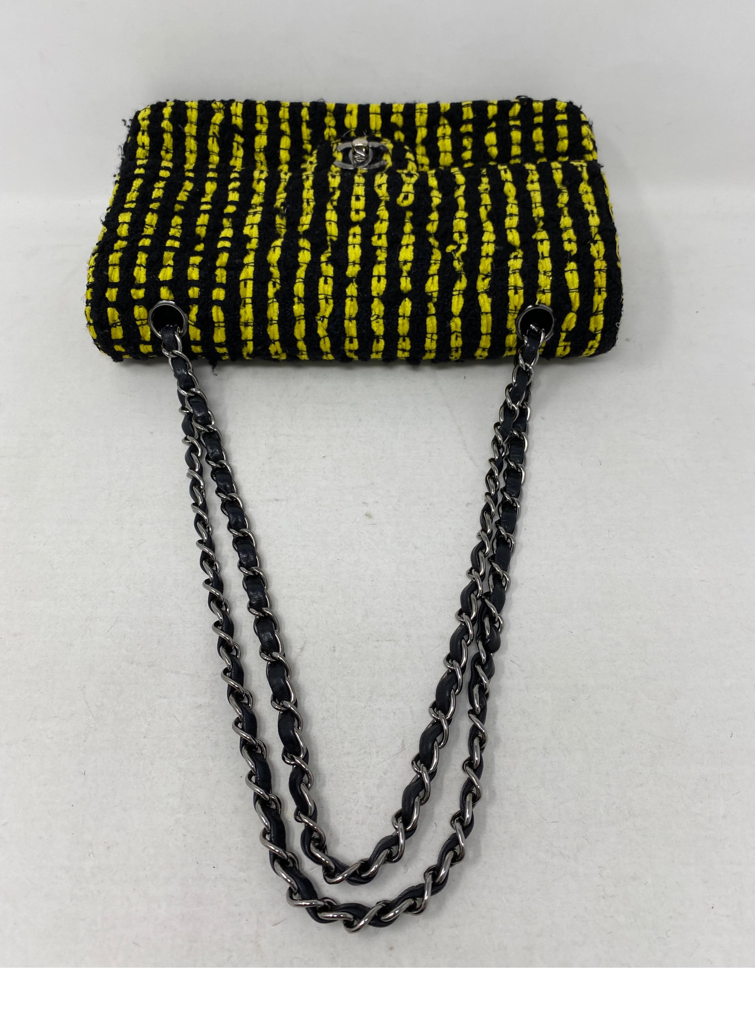 Chanel Yellow and Black Tweed Bag 5