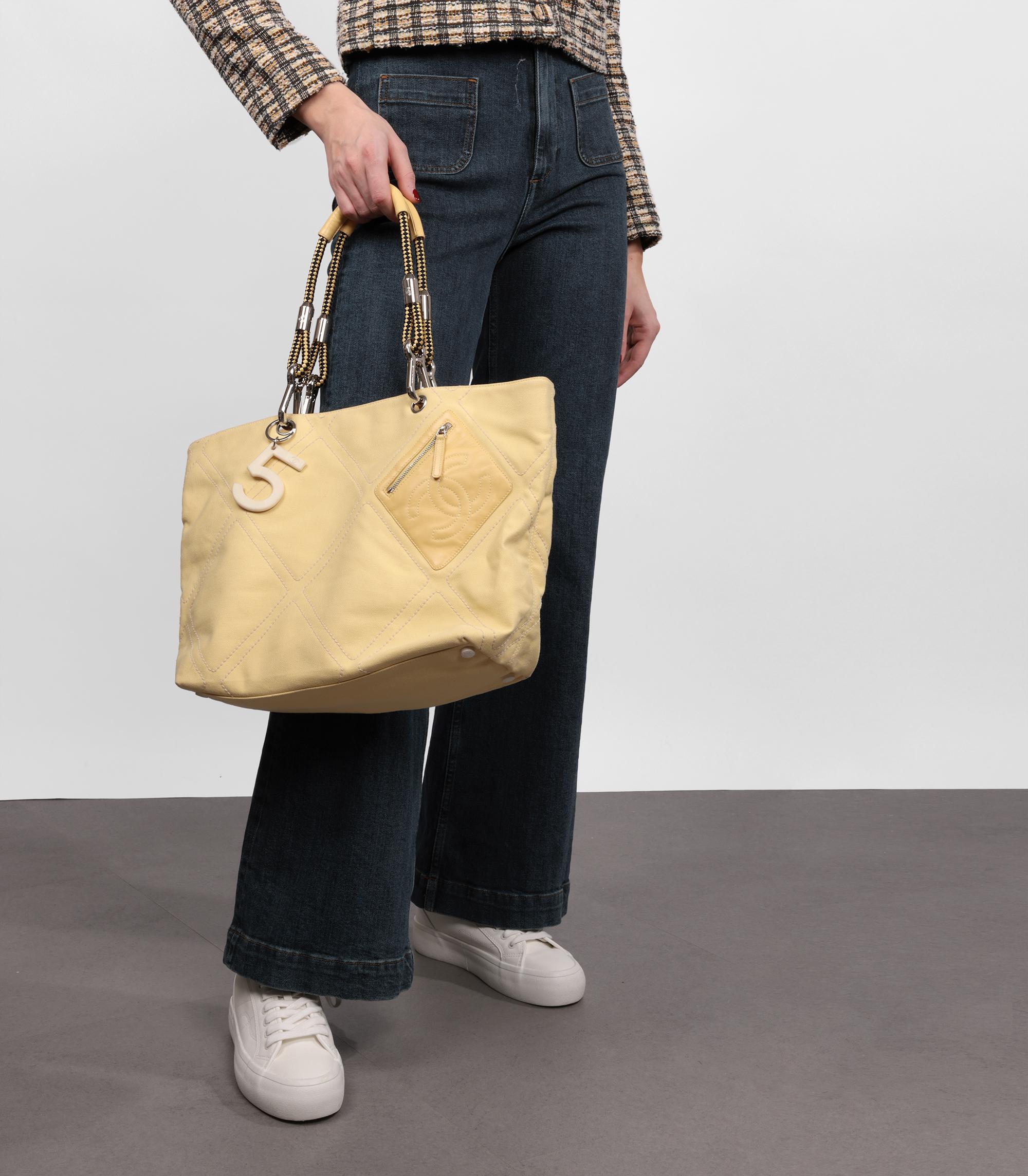 Chanel Yellow Canvas Vintage No.5 Timeless Tote 7