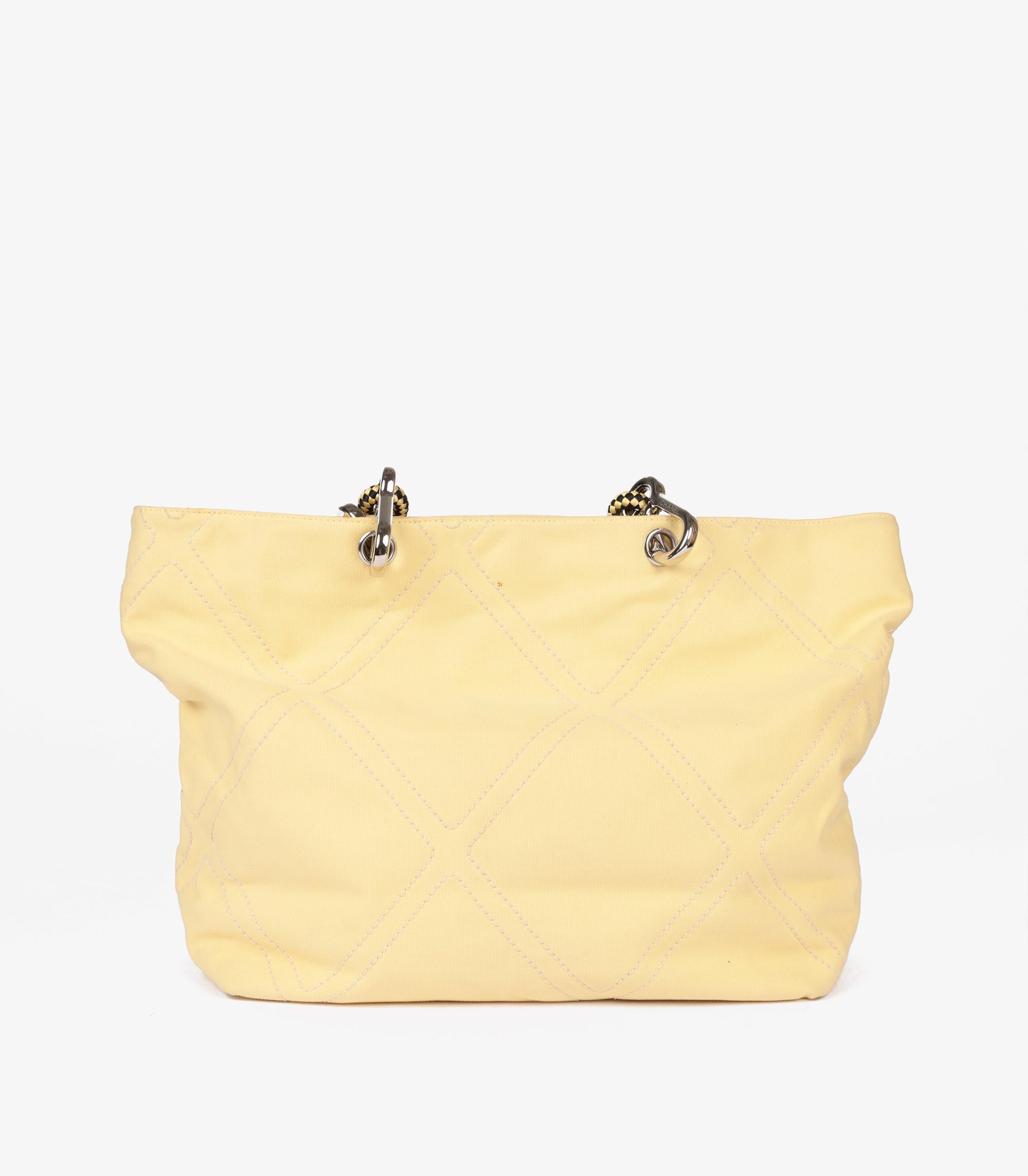 Women's Chanel Yellow Canvas Vintage No.5 Timeless Tote