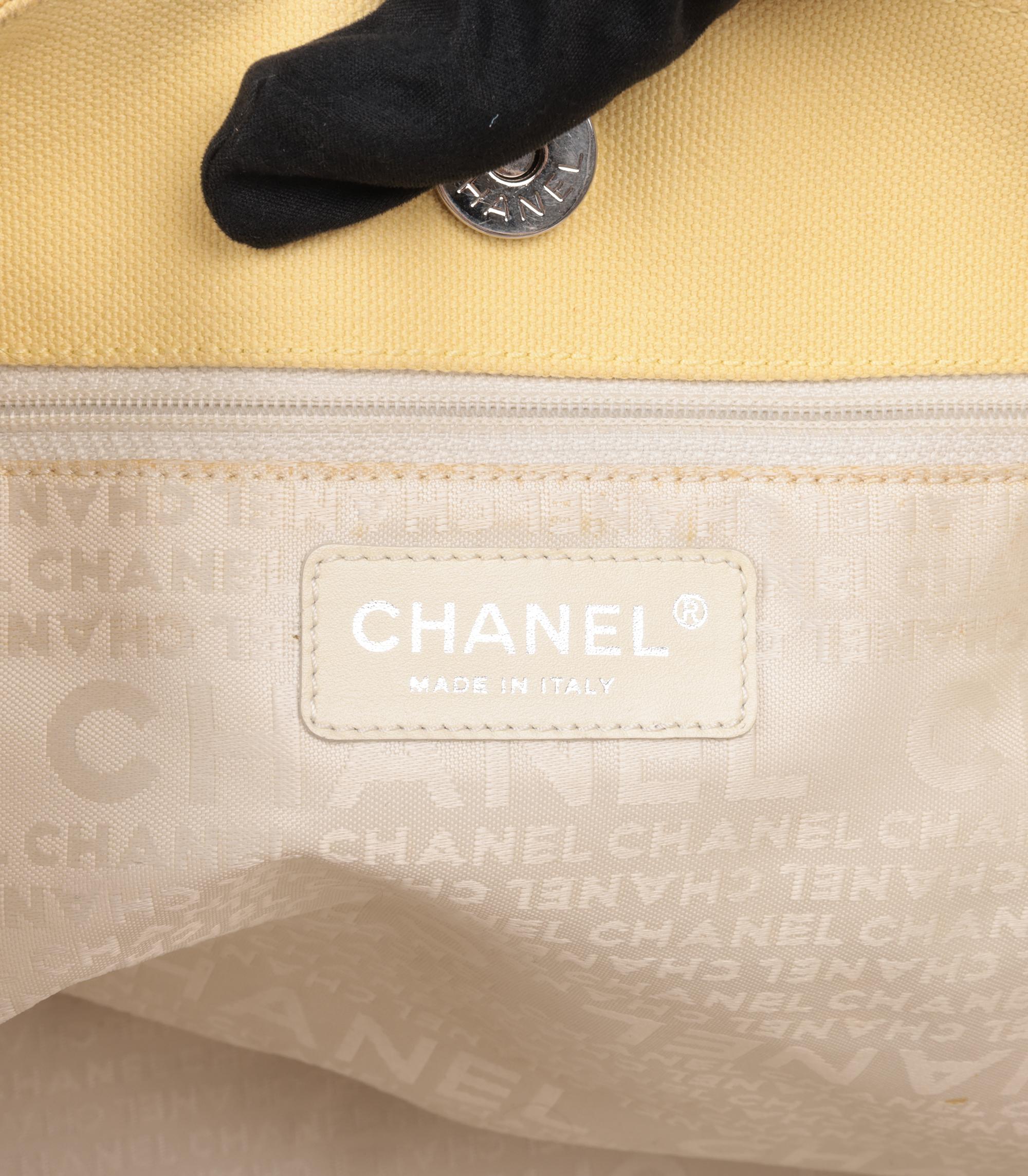 Chanel Yellow Canvas Vintage No.5 Timeless Tote 5