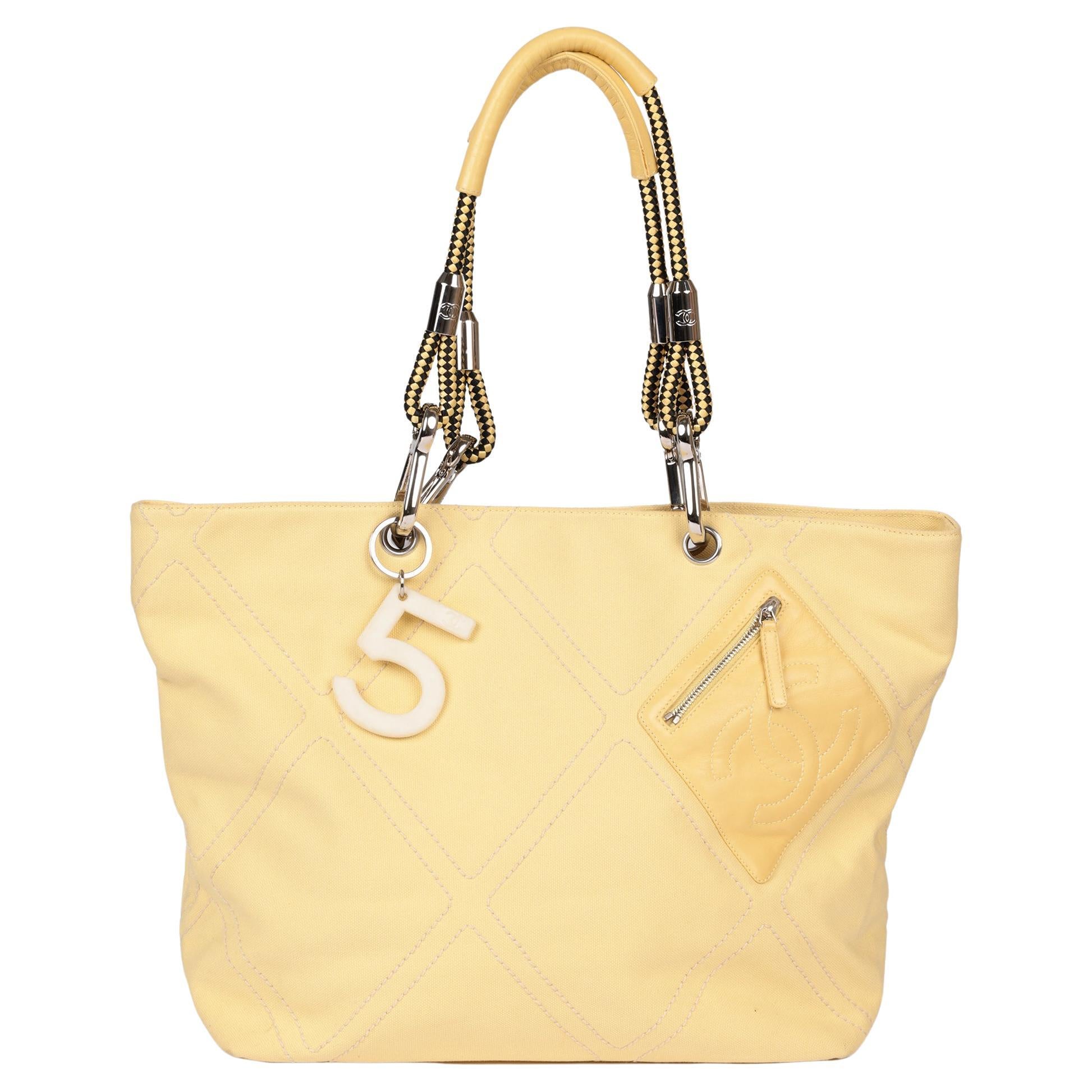 Chanel Yellow Canvas Vintage No.5 Timeless Tote