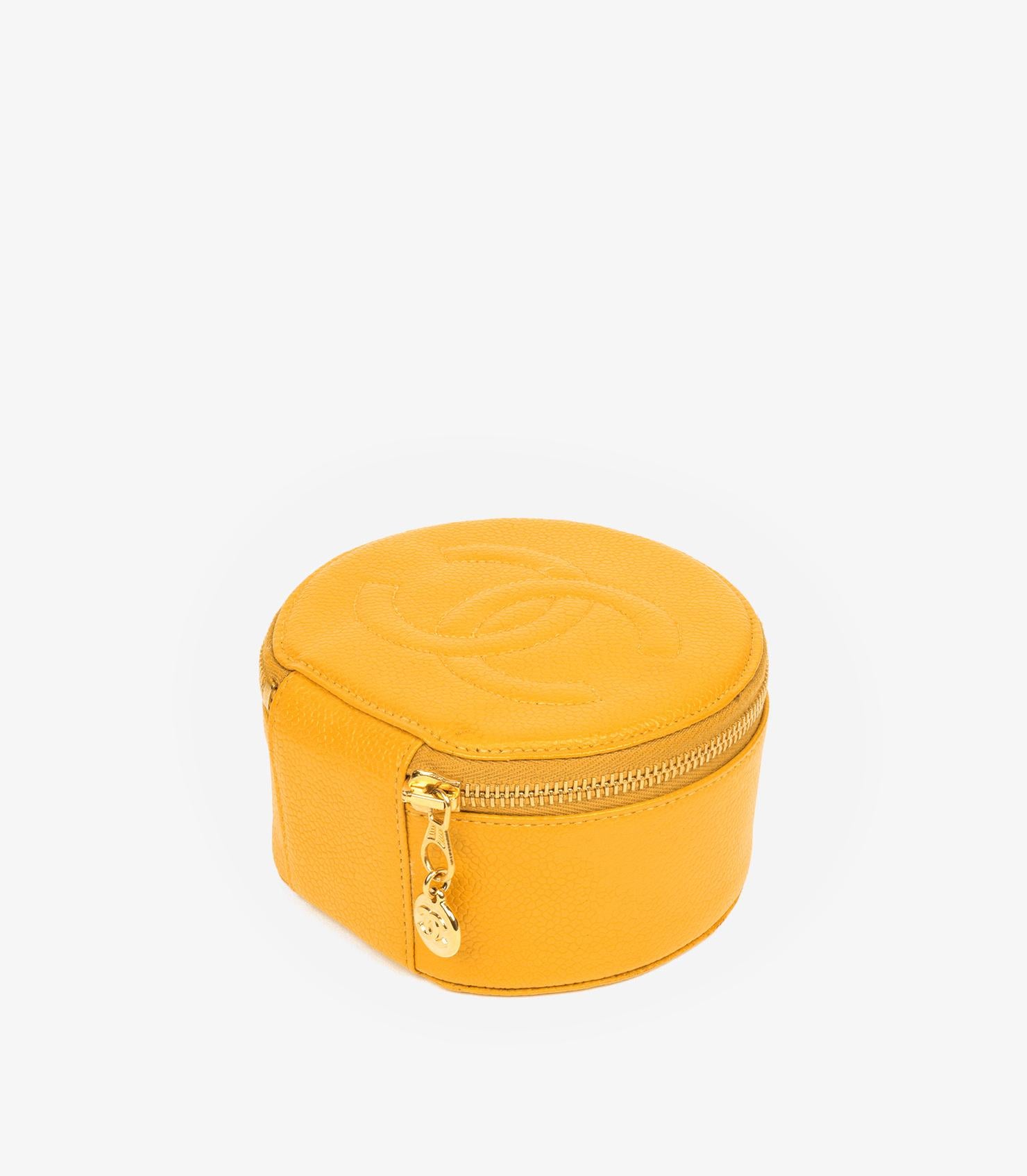 Jaune Chanel - Coffret à bijoux Timeless en cuir caviar jaune en vente