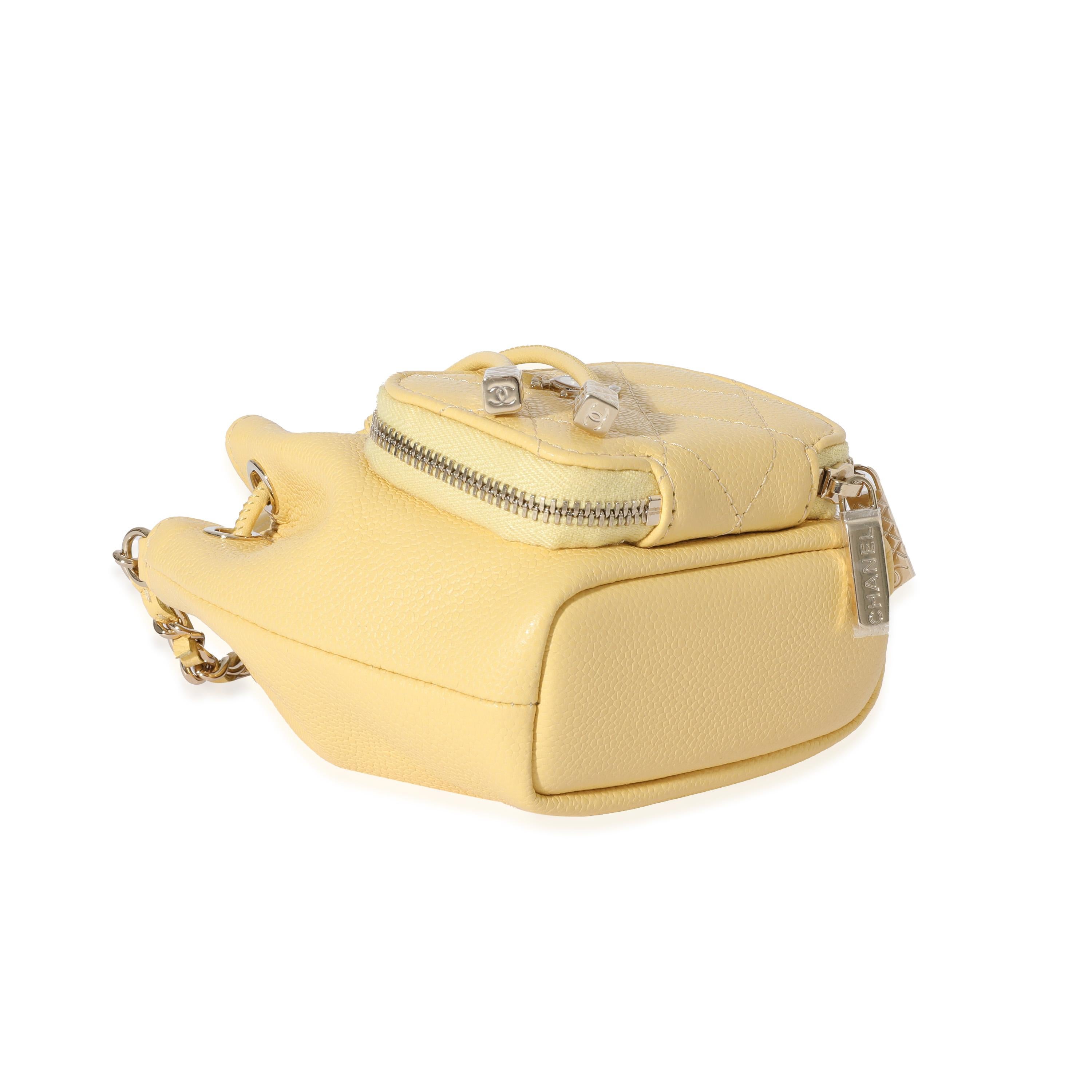 Chanel Yellow Caviar Mini Bucket Bag 2