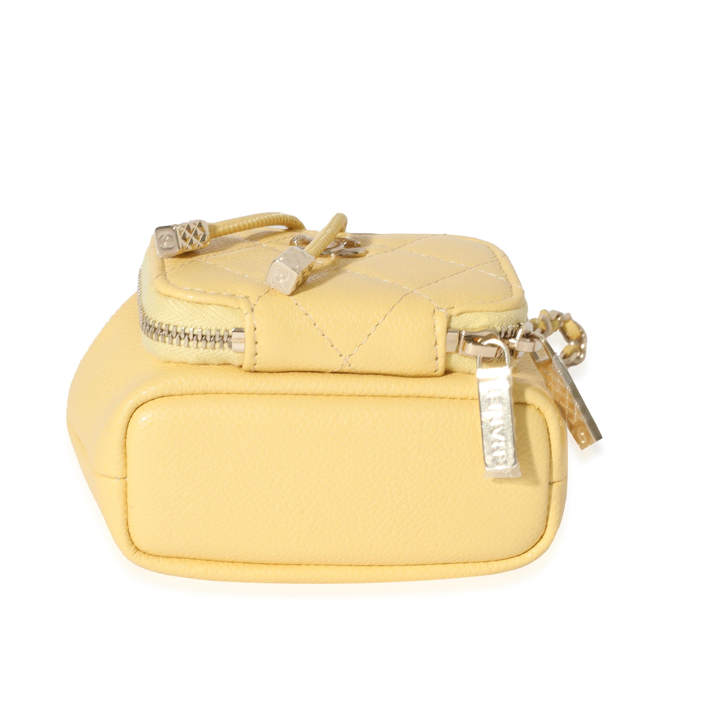 Chanel Yellow Caviar Mini Bucket Bag 3