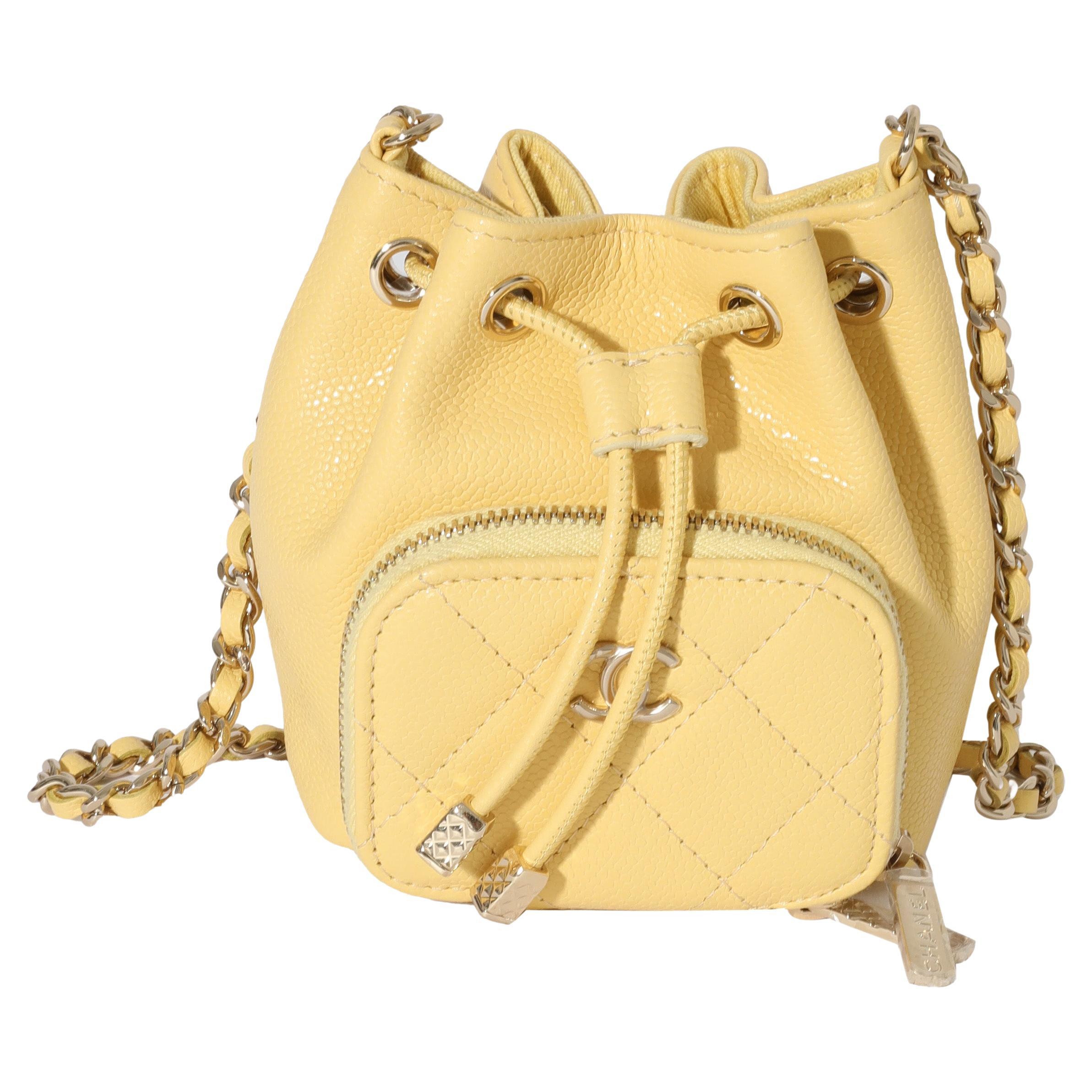 Yellow Iridescent Quilted Caviar Jumbo Classic Double Flap Gold Hardware,  2019
