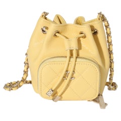 Chanel Yellow Caviar Mini Bucket Bag