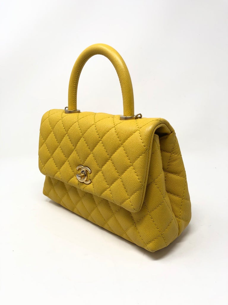 Chanel Coco Luxe Small Flap Bag A57086 Yellow 2018  Chanel clutch bag,  Chanel flap bag, Chanel handbags
