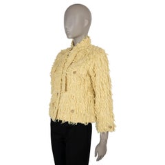 CHANEL yellow cotton 21C CAPRI FUZZY TWEED Jacket 36 XS