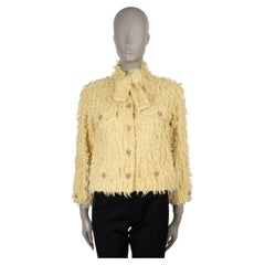 CHANEL yellow cotton 21C CAPRI FUZZY TWEED Jacket 36 XS