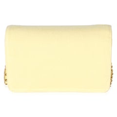 Chanel Yellow Frayed Denim Coco Wallet On Chain