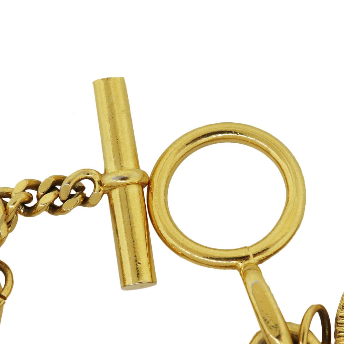Women's Chanel Yellow Gold Tone Multi Charm Bracelet