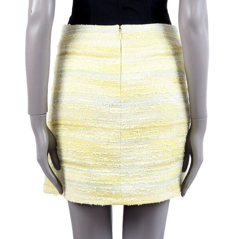 Yellow CHANEL yellow & grey cotton blend TWEED MINI Skirt 36 XS For Sale