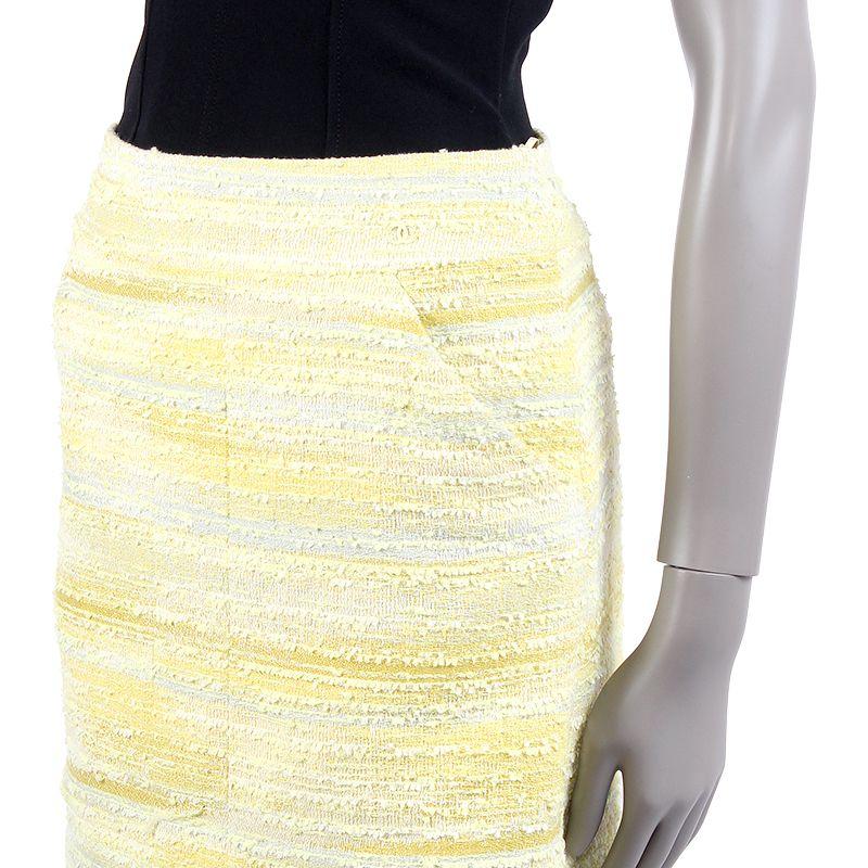 CHANEL gelber & grauer TWEED-Minirock aus Baumwollmischung 36 XS Damen im Angebot