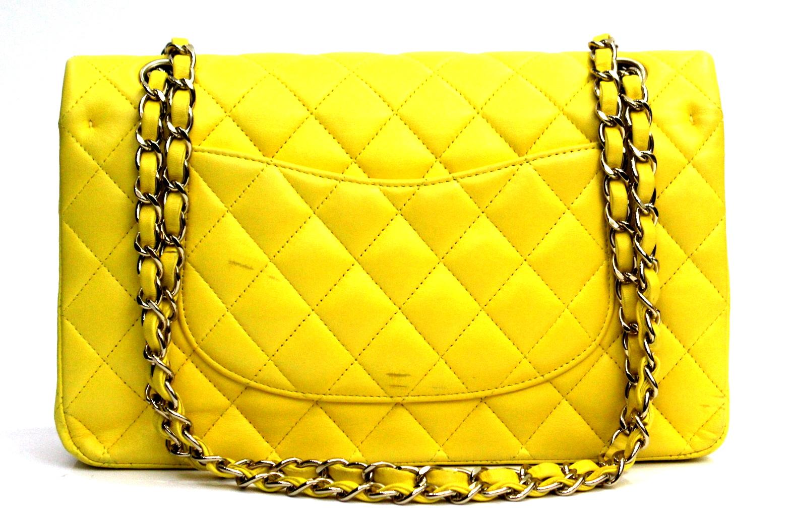 Get your hands on this gorgeous Chanel Double Flap 2.55 bag. Made from lambskin leather, this bag is chic and sophisticated. The yellow color makes this bag stand out everywhere you go. Accentuated with gold hardware, this bag is luxurious and