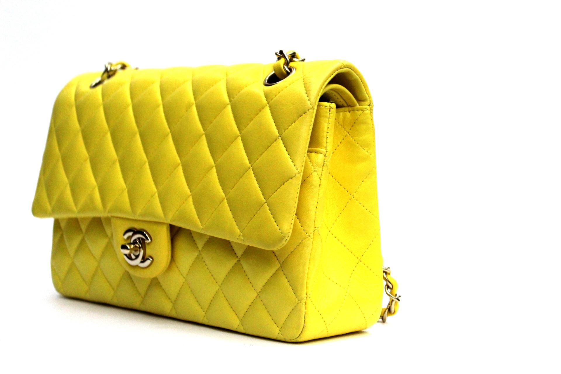 yellow chanel purse