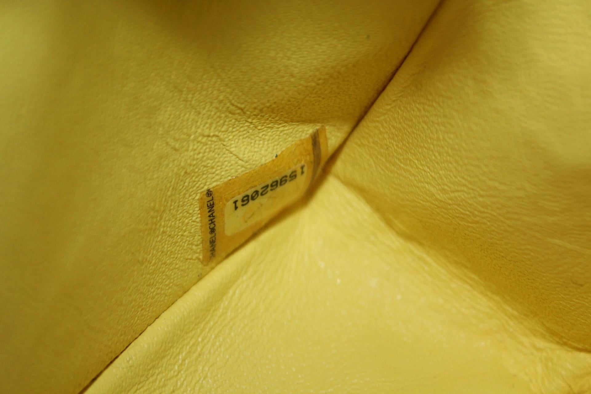 Women's or Men's Chanel Yellow Lambskin Leather 2.55 Double Flap Bag