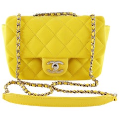Chanel Yellow Lambskin Mini Classic