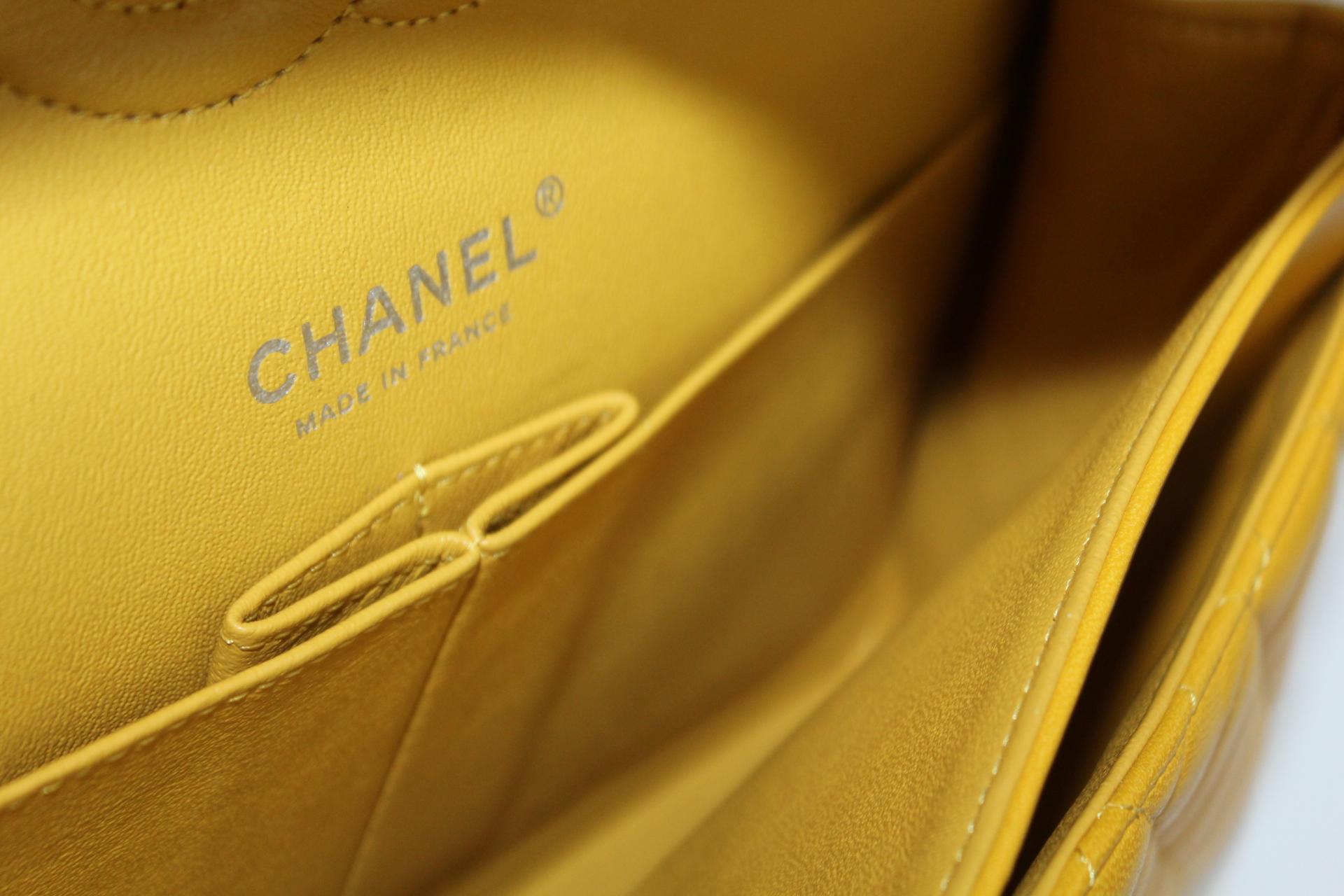 Chanel Yellow Leather 2.55 Double Flap Bag 3