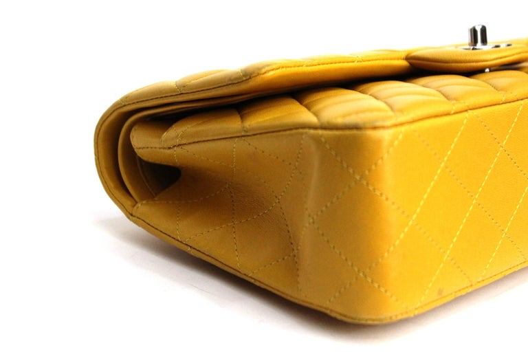 Chanel Yellow Lambskin Leather 2.55 Double Flap Bag