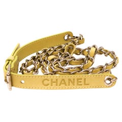 CHANEL yellow leather belt