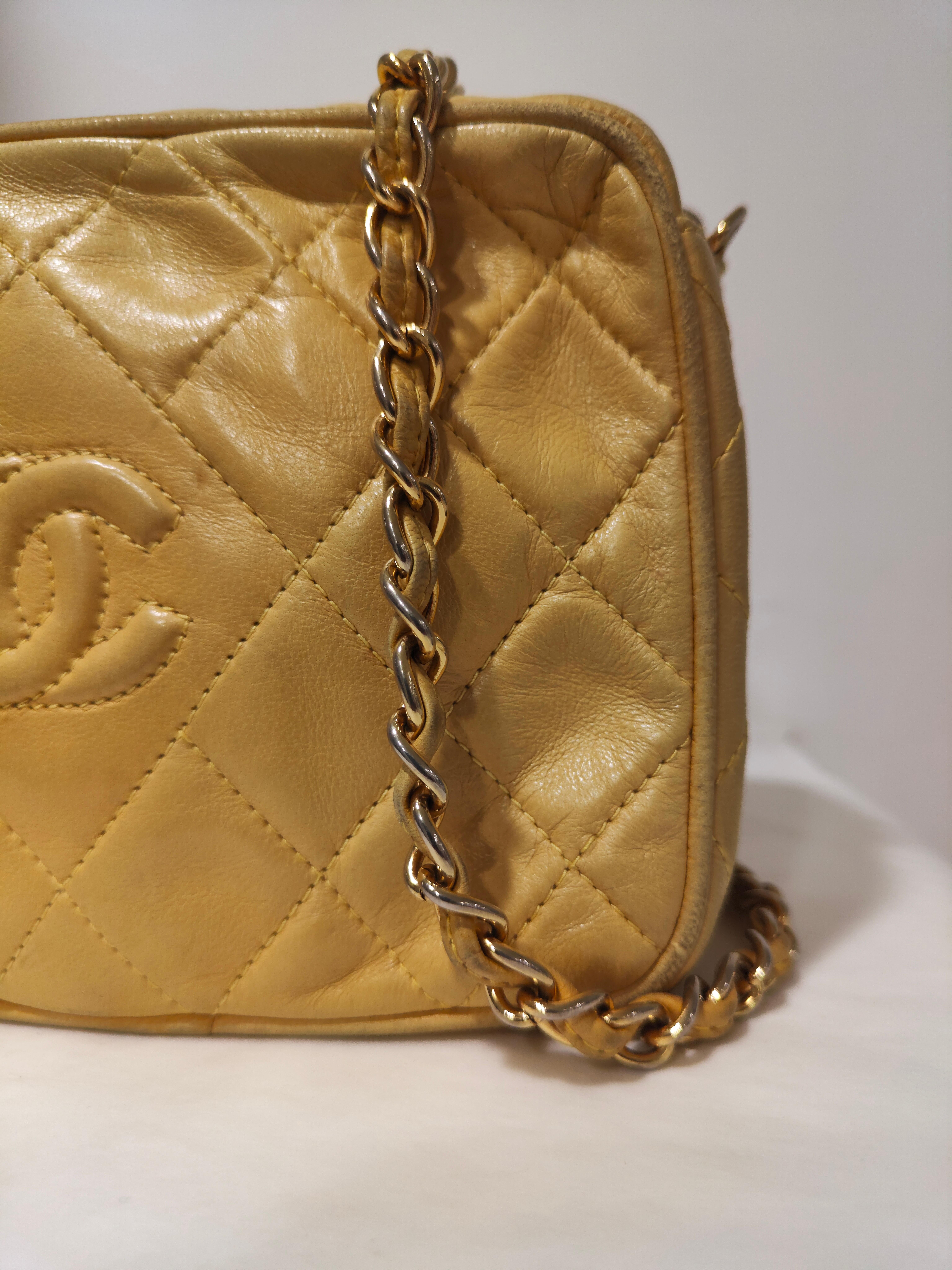 Chanel Yellow leather camera shoulder bag 2