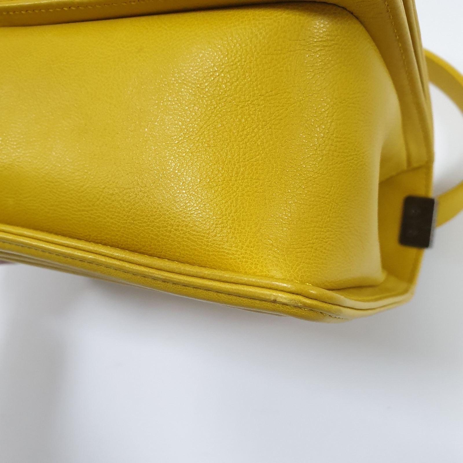 Chanel Yellow Leather  Medium Boy Bag 7