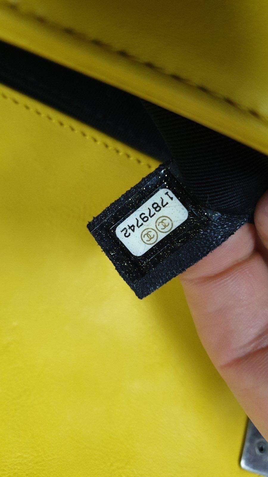 Chanel Yellow Leather  Medium Boy Bag 3