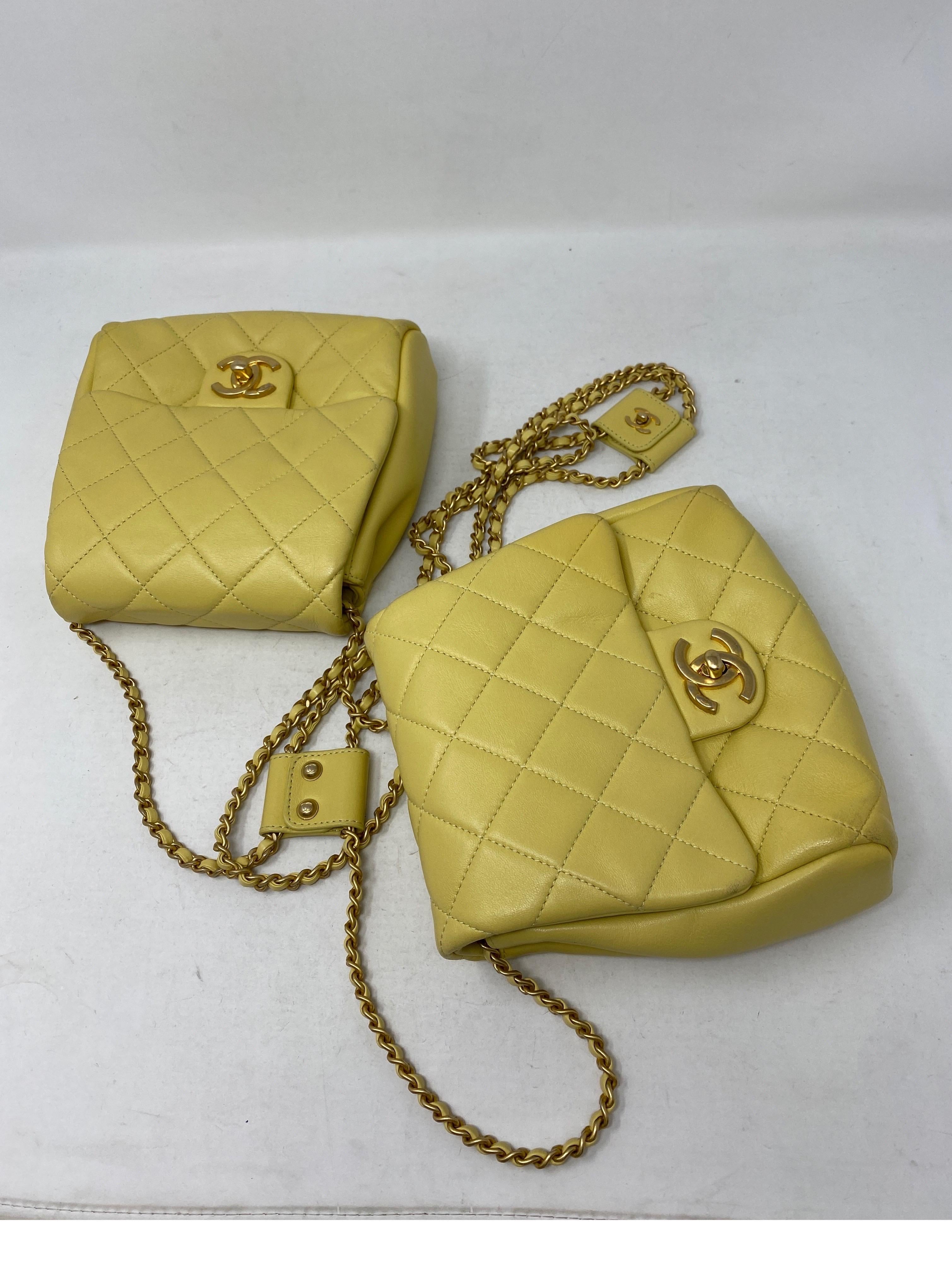 Chanel Yellow Medium Side-Packs Bag  9