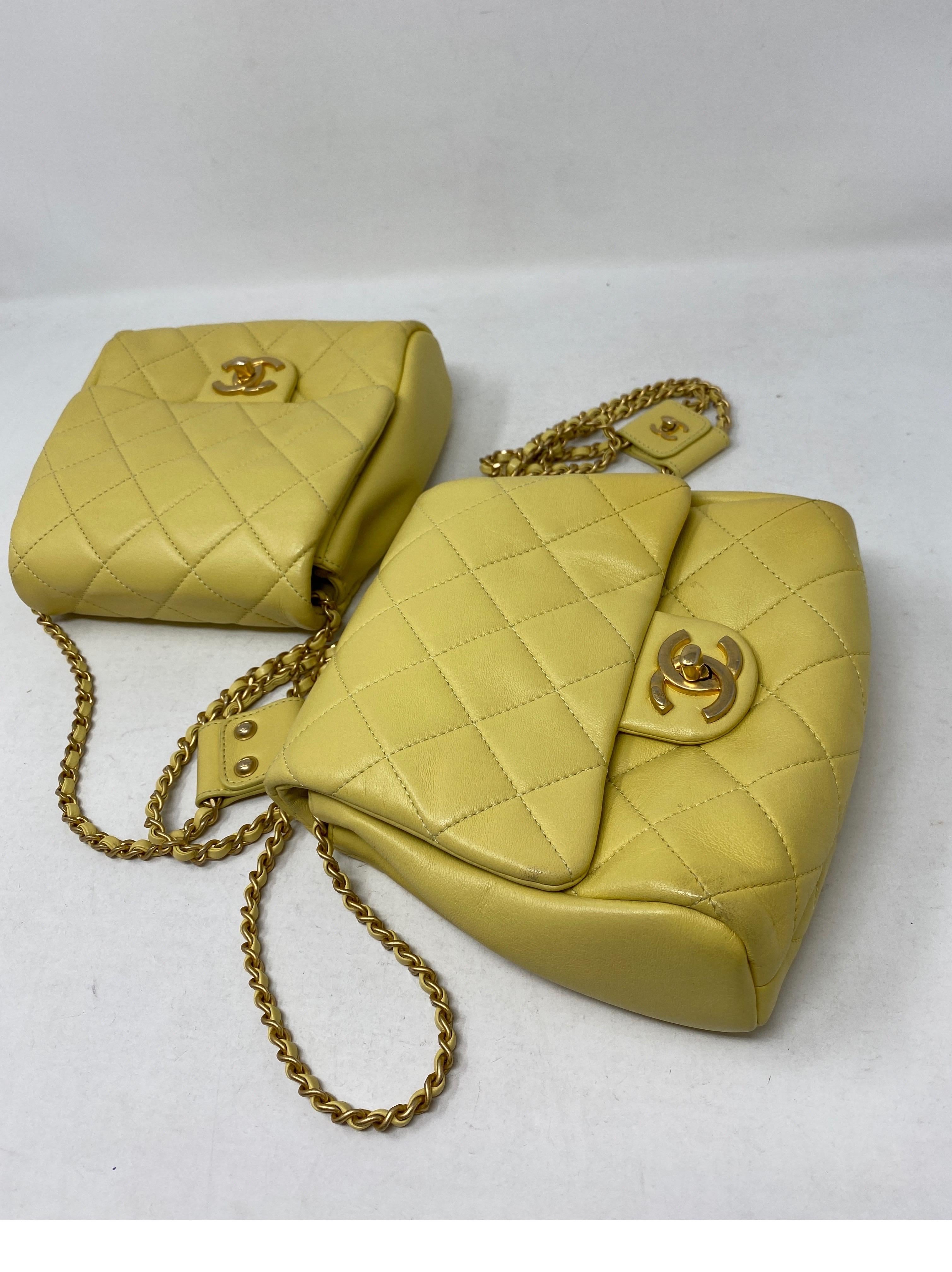 Chanel Yellow Medium Side-Packs Bag  10